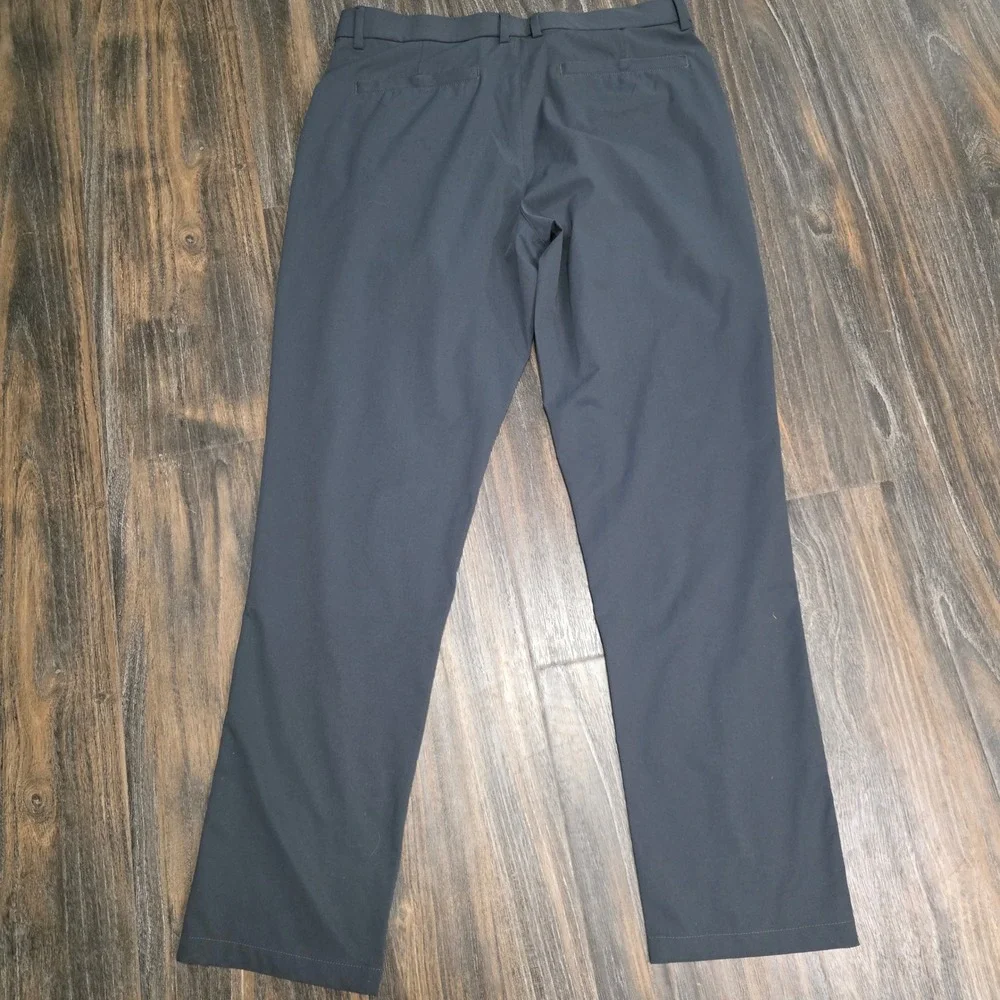 LIBIN Mens 32W x 30L Gray‎ Polyester Flat Front Performance Dress Pants